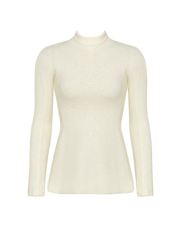 T-Neck Boiled Wool Top