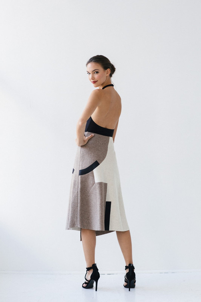 Asymmetrical Print Chillida Skirt I by GAYEON LEE