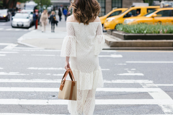 Off-the-Shoulder White Lace Dress