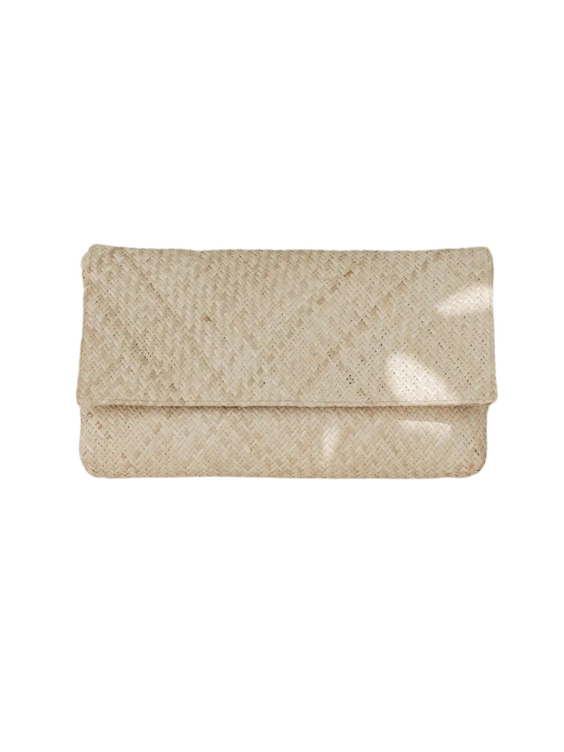 Woven Clutch in Natural Palm