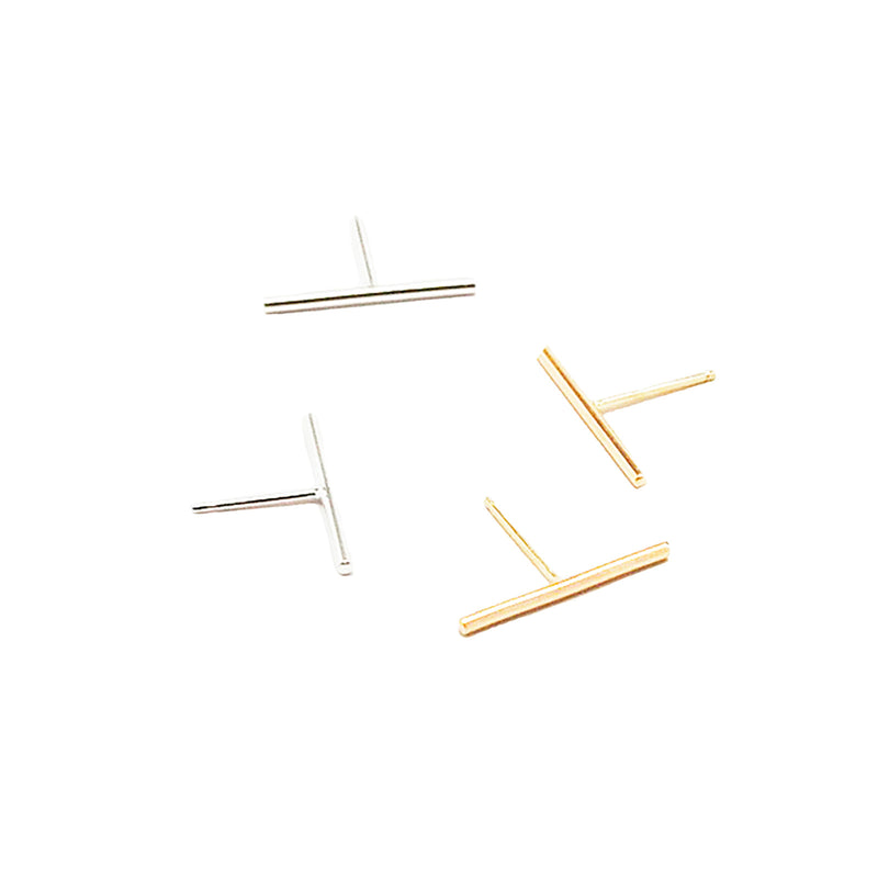 Gold and Silver Long Bar Studs by GIANTLION