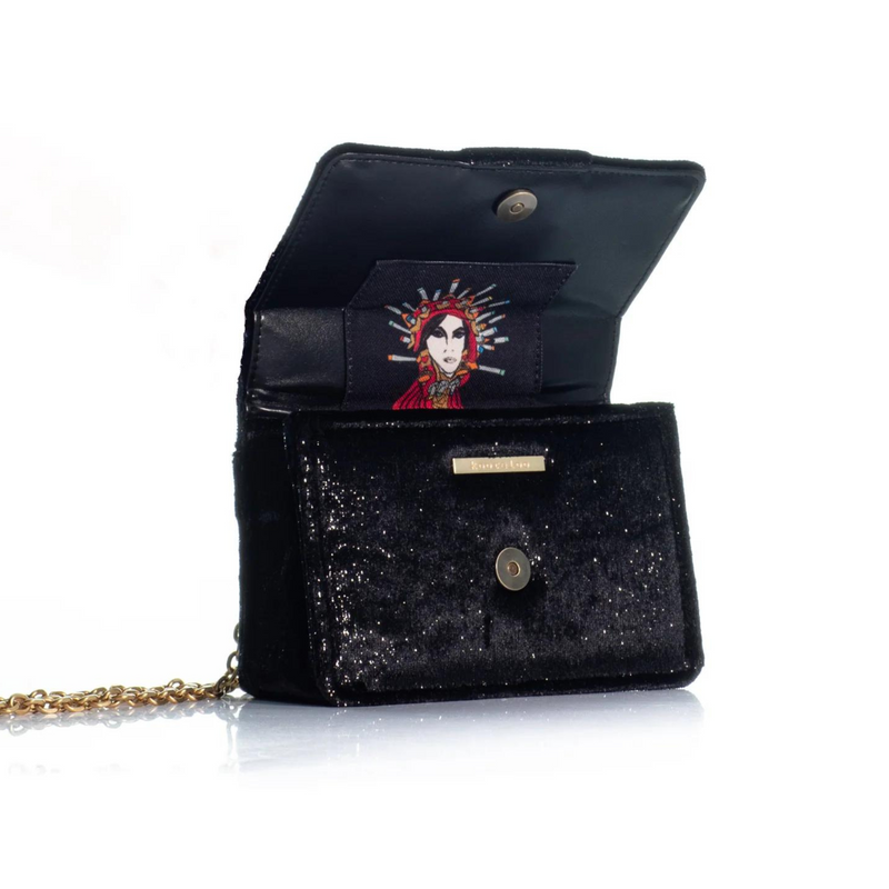 The Mini Lucerne Bag in Black Velvet