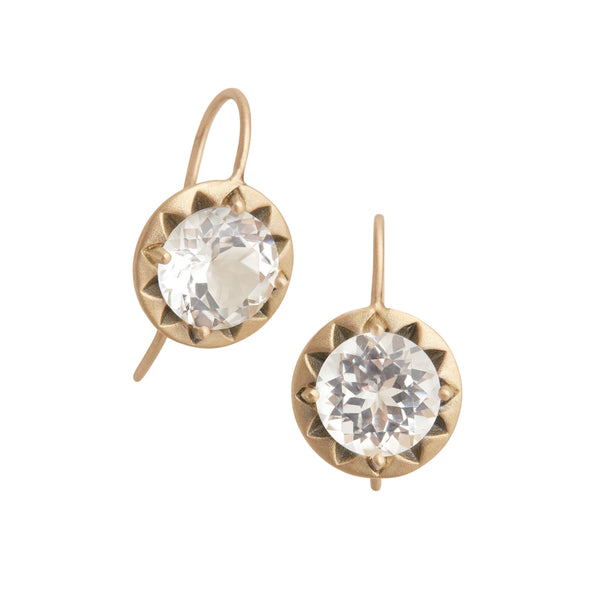 Star Set Drop Earring with White Topaz