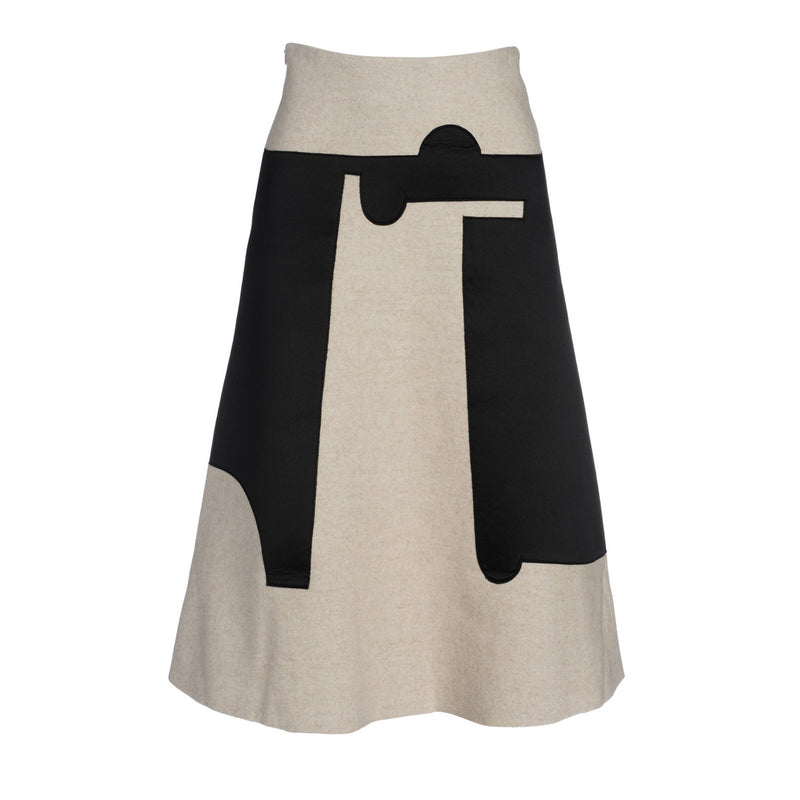 Asymmetrical Print Chillida Skirt II by GAYEON LEE