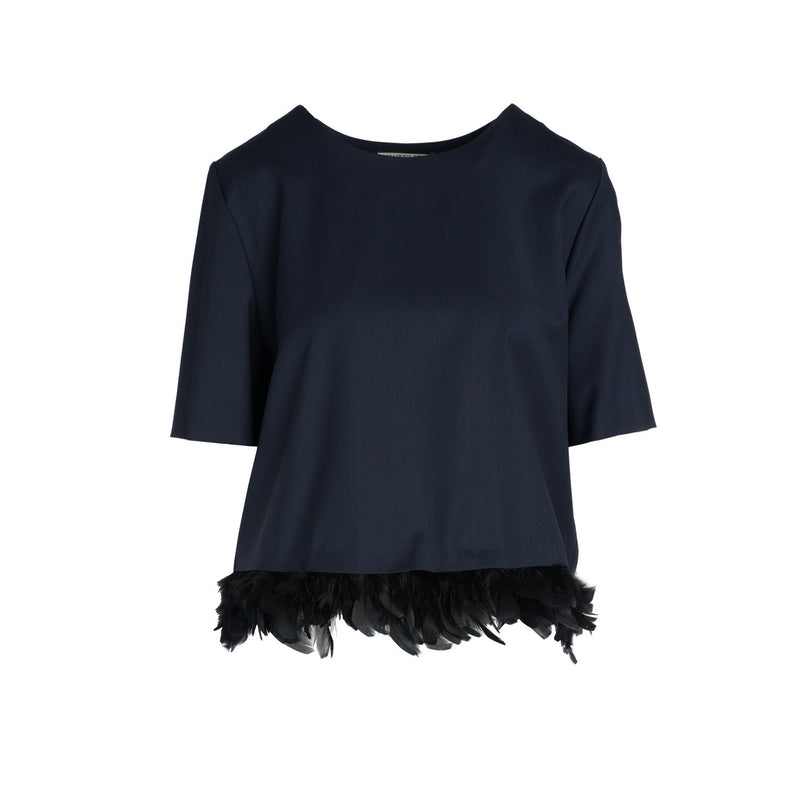 Feather Hem Blouse by MAISON PERE