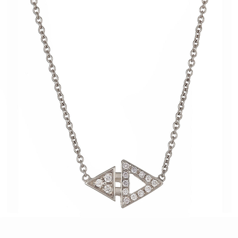 Mini Triangle Necklace White Gold by ILANA ARIEL
