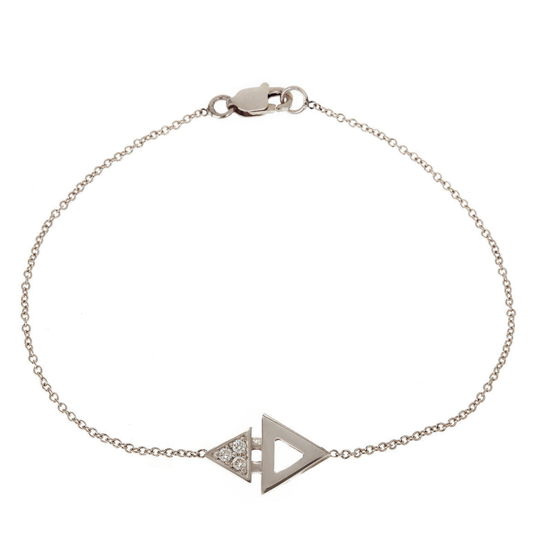 Mini Triangle Bracelet White Gold by ILANA ARIEL
