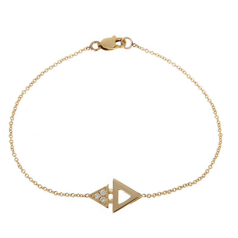 Mini Triangle Bracelet Yellow Gold by ILANA ARIEL