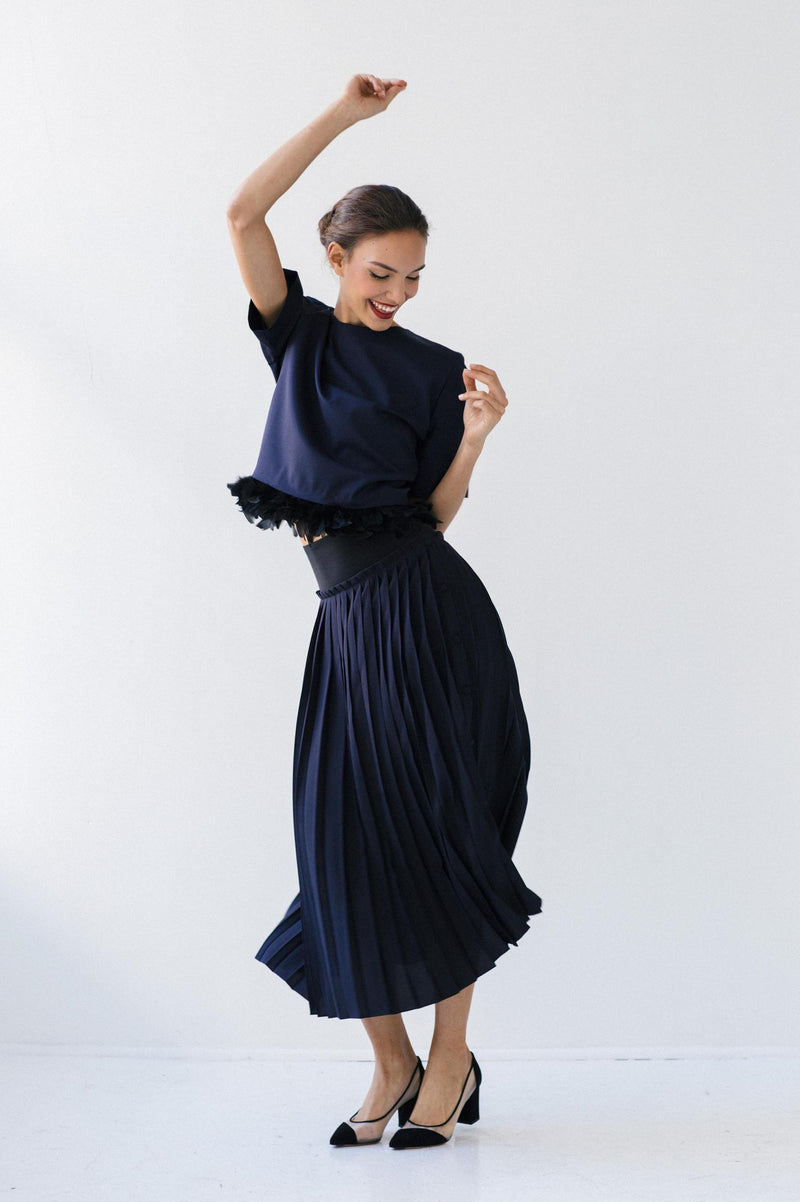 Pleated Skirt by MAISON PERE
