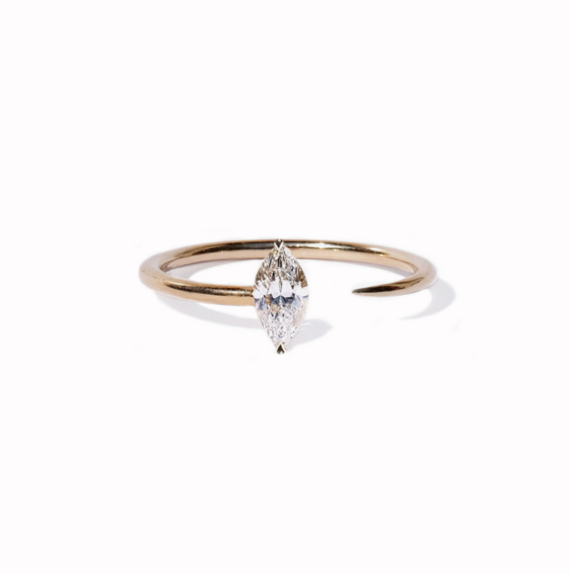 Marquise Crescendo Ring in Yellow Gold