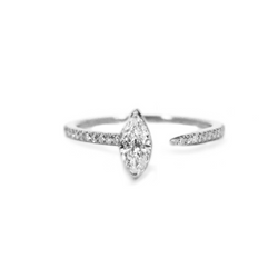 Marquise Crescendo Pavé Ring - White Gold