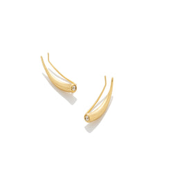 Curved Quill Climber Earrings by AMANDA PEARL